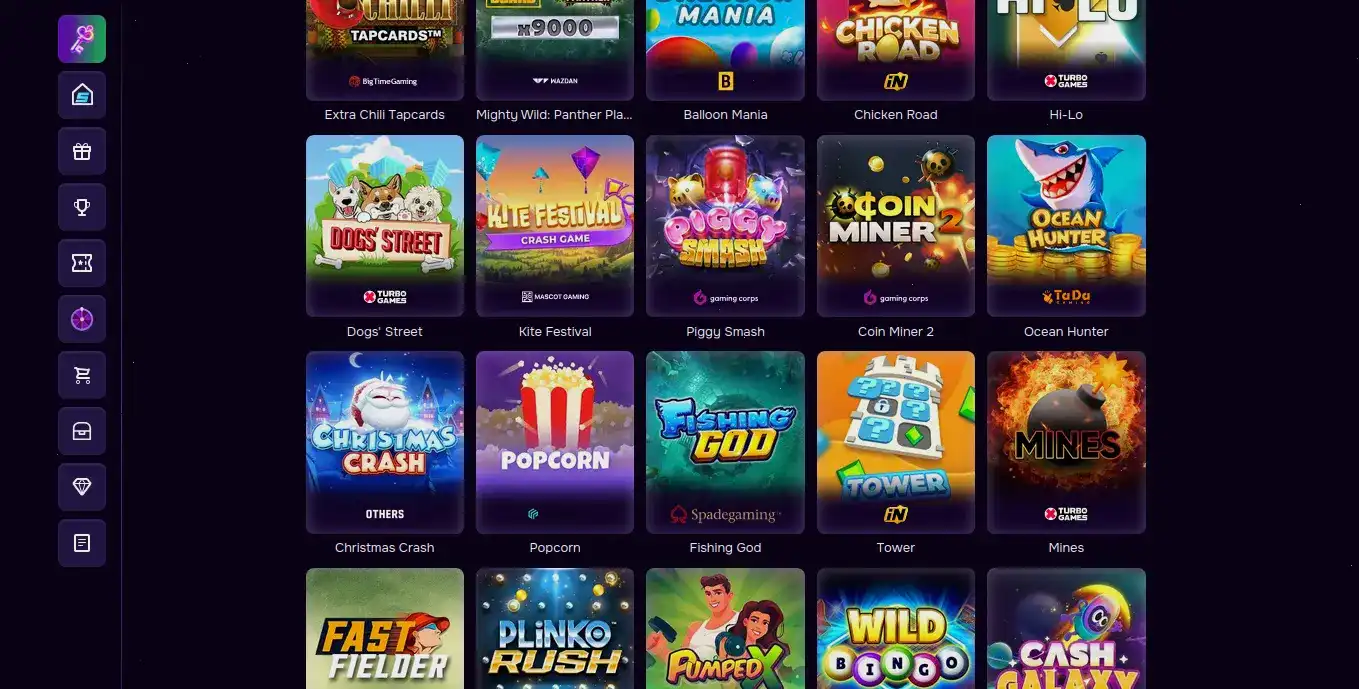 Vulkan Vegas casino интерфейс